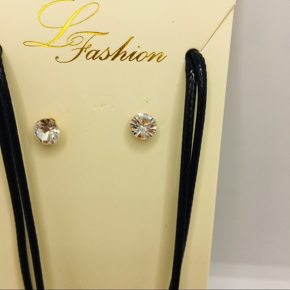 NECKLACE BLACK AND GOLD WITH CRYSTALS ! - Picture 5 of 14